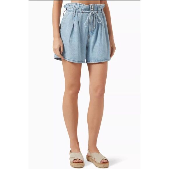 FRAME Summer Drawstring Shorts in Denim Size 25 - Picture 1 of 11